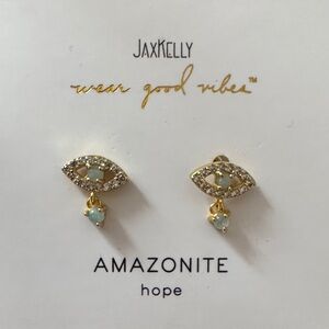 Amazonite Hope Earrings - Gold and Green